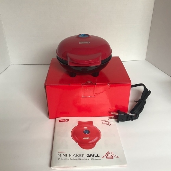 Nwt - Dash, Red Mini Maker Grill. 4” Cooking Surface, Non-Stick, 350 Watts. - Picture 4 of 12